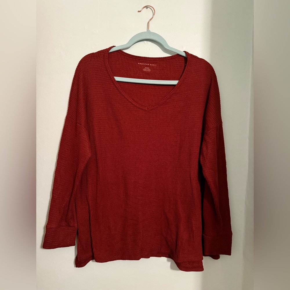 American Eagle Waffle Long Sleeve Shirt